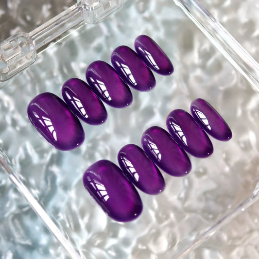 Violet Gemstone Press On Nails