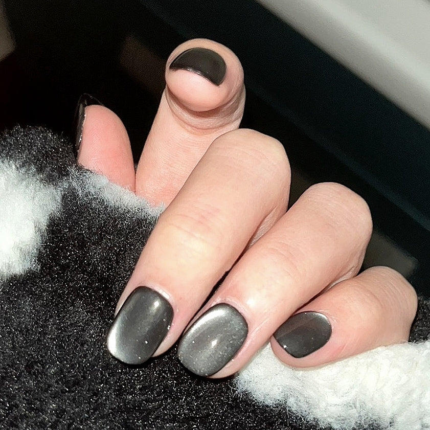 Handmade Black Glass Bead Cat Eye Press On Nails Cat Eye Nails Moonlight Nails Crystal Nails Glass Bead Nails Aurora Nails