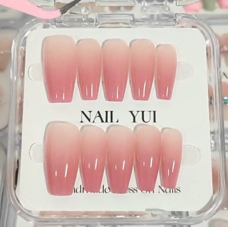 Handmade Peach Nude Pink Ombre Press On Nails Ombre Nails Pink Nails Pastel Nails Acrylic Nails