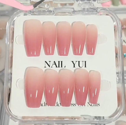 Handmade Peach Nude Pink Ombre Press On Nails Ombre Nails Pink Nails Pastel Nails Acrylic Nails