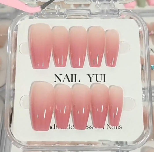 Handmade Peach Nude Pink Ombre Press On Nails Ombre Nails Pink Nails Pastel Nails Acrylic Nails