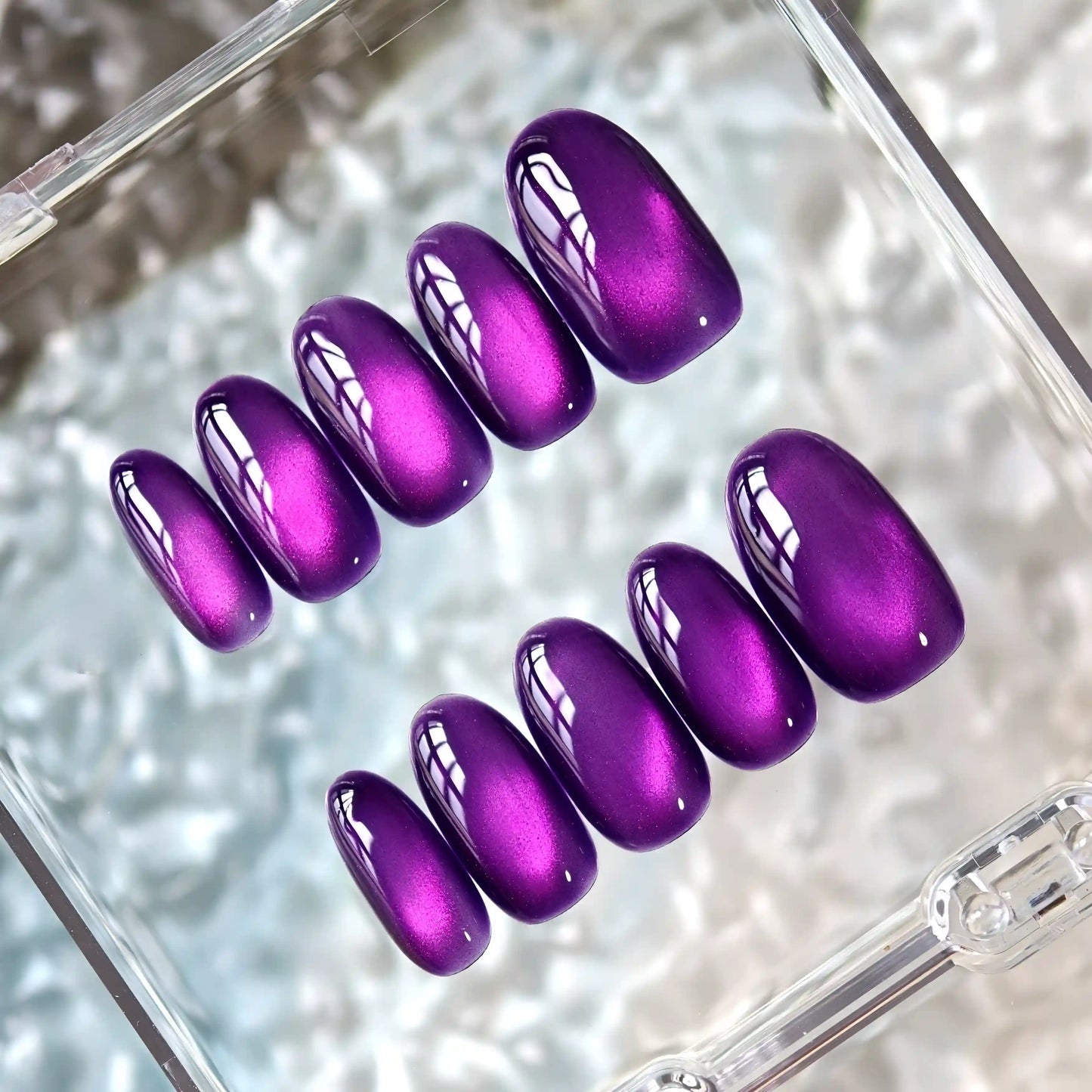 Violet Gemstone Press On Nails