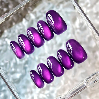 Violet Gemstone Press On Nails
