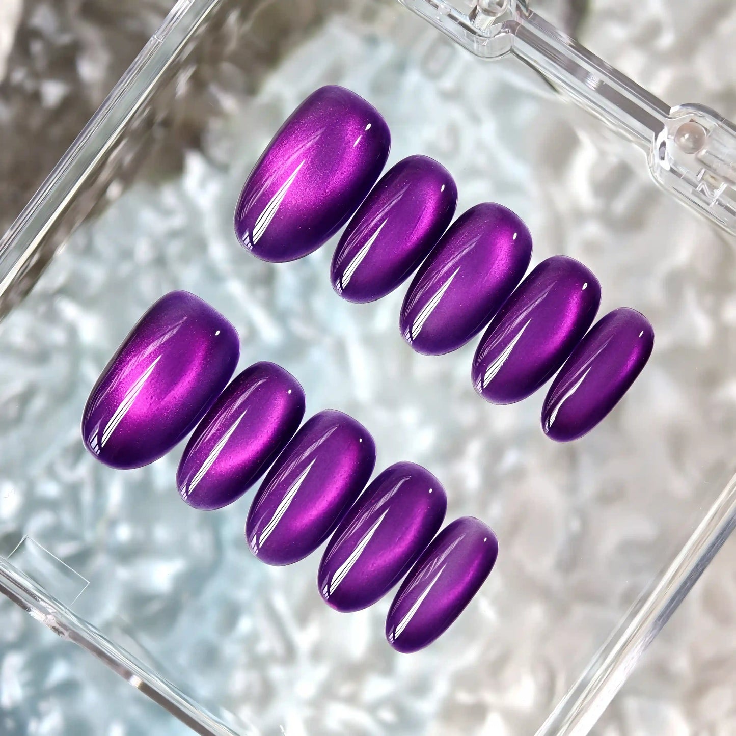 Violet Gemstone Press On Nails