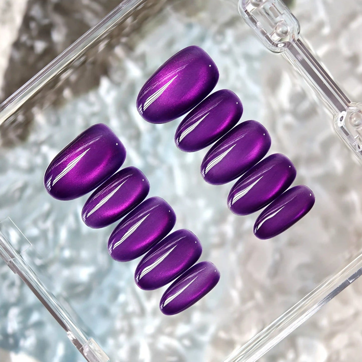 Violet Gemstone Press On Nails