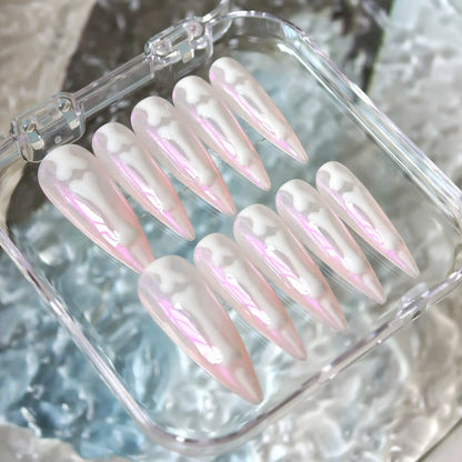 Pink Aurora Skeleton Press On Nails