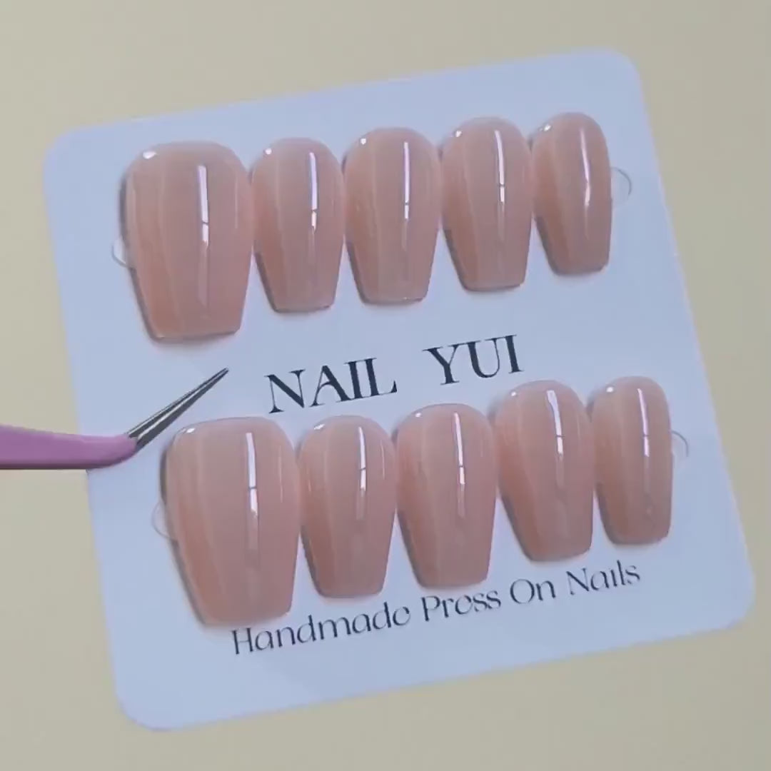 Handmade Nude Press On Nails Nude Nails Gel Nail Coffin Oval Square Stiletto Long Medium Short 10Pcs