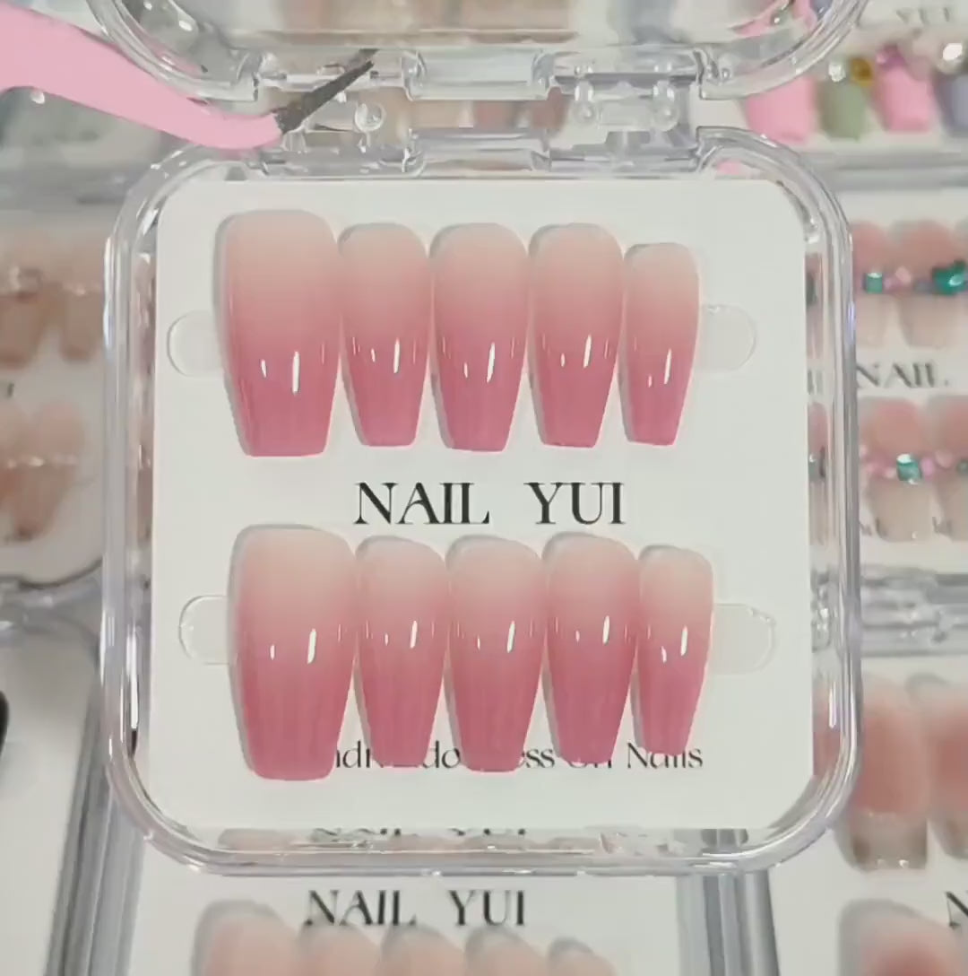 Handmade Peach Nude Pink Ombre Press On Nails Ombre Nails Pink Nails Pastel Nails Acrylic Nails