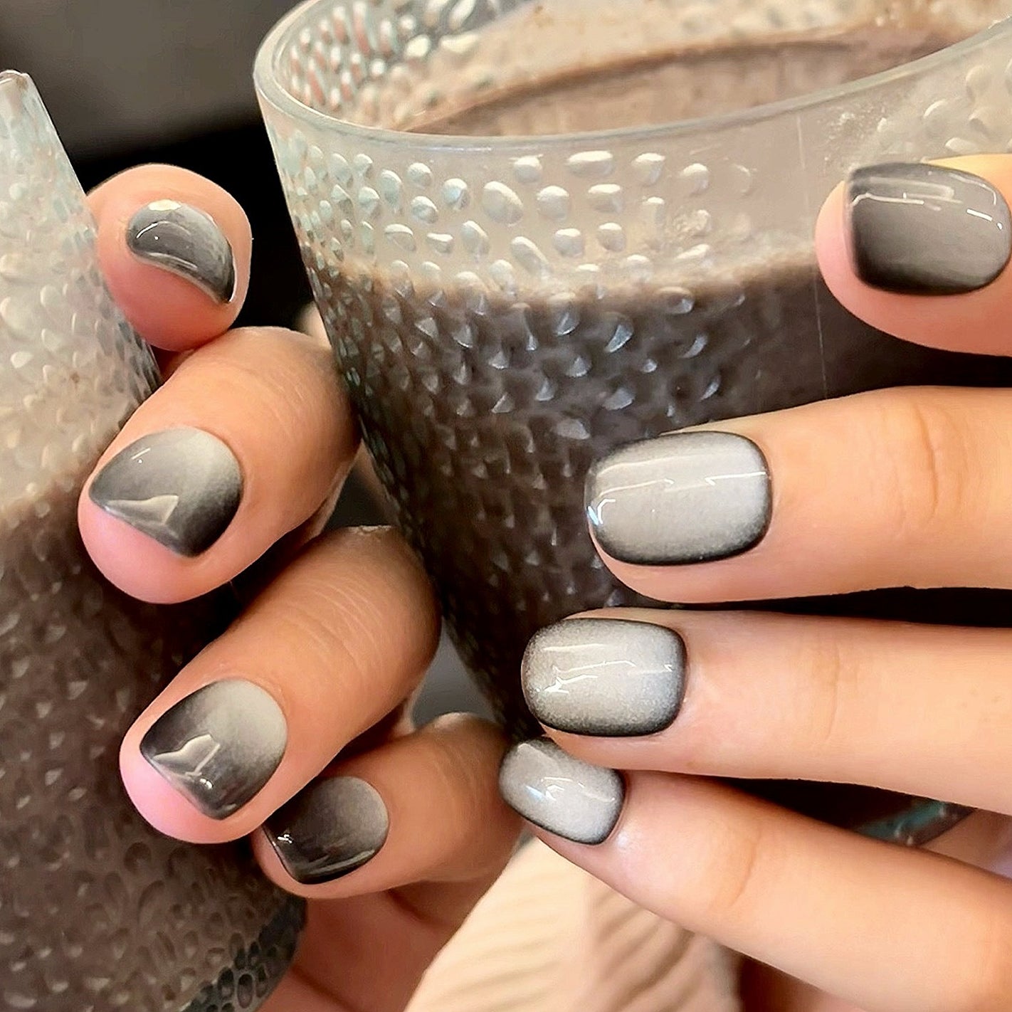 Handmade Black Glass Bead Cat Eye Press On Nails Cat Eye Nails Moonlight Nails Crystal Nails Glass Bead Nails Aurora Nails