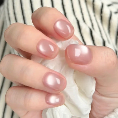 Handmade Dusty Pink Gradient Ombre Light Bulb Cat Eye Press On Nails Cat Eye Nails Light Bulb Nails Dusty Pink Nail Custom Shape Custom Size